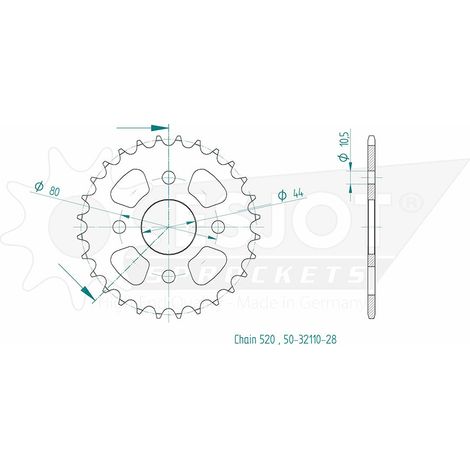 Couronne Acier Eton - 520 - 28 Dents - Made in Germany
