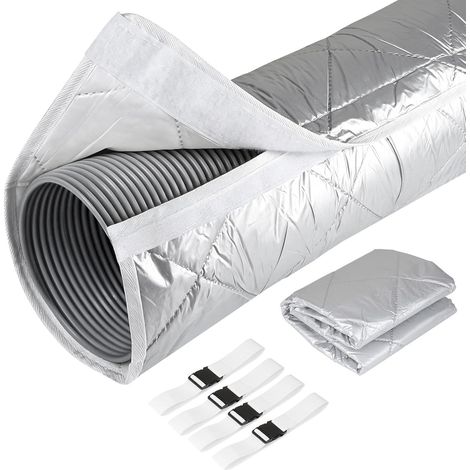 Housse de Protection pour Climatiseur Portable pour Tuyau 1Pcs, 150X58,5CM, Gaine Isolante Climatisation, avec 4 Sangles à Boucle Réglables Tuyau d'évacuation isolé pour climatiseur - Avec 8 sangles (1/5)