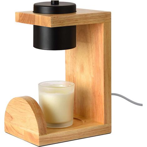 Lampe chauffe-cire Toivize Noir Design Japonais Bois Métal Verre Variateur Intégré Ambiance Relaxante Sans Flamme (1/5)