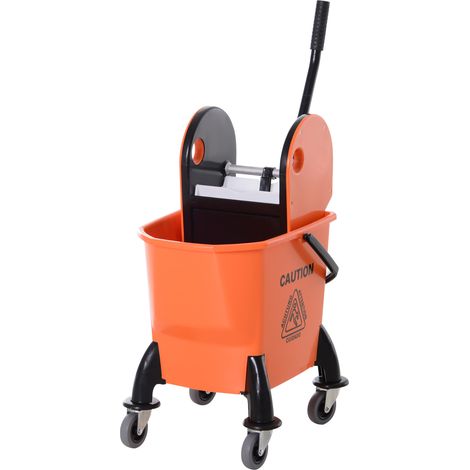 HOMCOM Carrello Pulizie Professionale Secchio 26L Strizzatore Rimovibile e Ruote