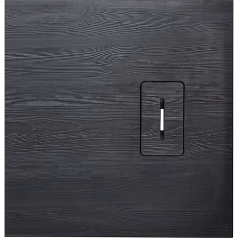 Receveur de douche Lendou 800 x 35 x 800 mm avec structure en bois fonte minérale noir mat, écoul. 90 mm (1/2)