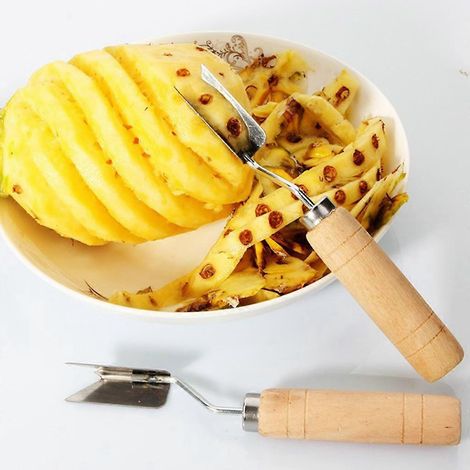 Éplucheur d'ananas en acier inoxydable en forme de V, outil pour retirer les pépins et les yeux des ananas (1/4)