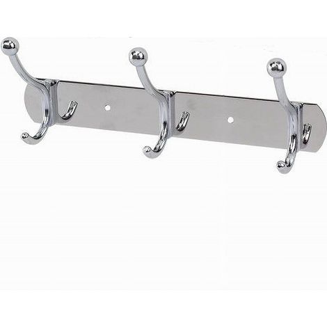 Trade Shop - Appendino Appendi Abiti Multiuso Con 3 Ganci Finitura Cromo Lucido 24,5 Cm 52670 - (1/2)