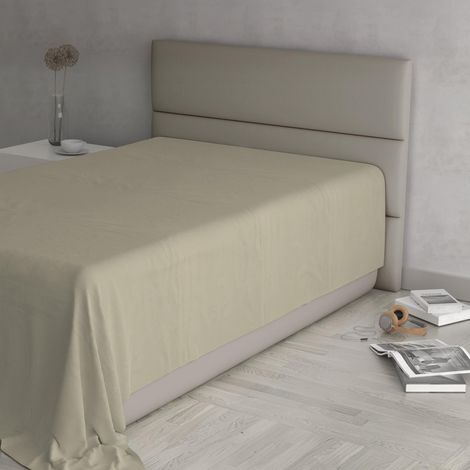 MAX COLOR Lenzuolo sopra, 100% Cotone, Tinta unita, Tortora, Singolo 150x300cm (1/4)