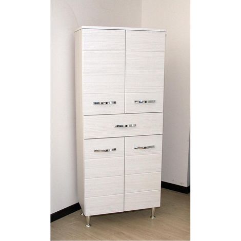 Mobile colonna bagno antonella 66x33x160h 4 ante 1 cassetto bianco - Salone