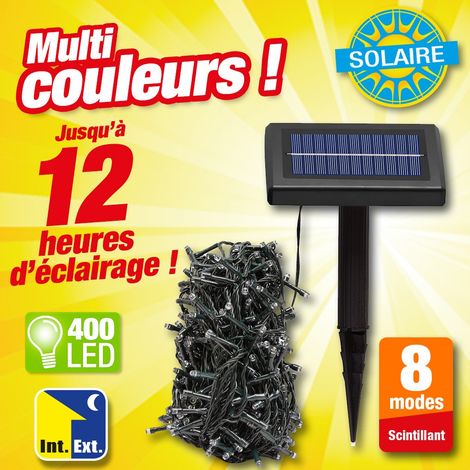 Guirlande à énergie solaire 400 LED multi couleurs (1/4)