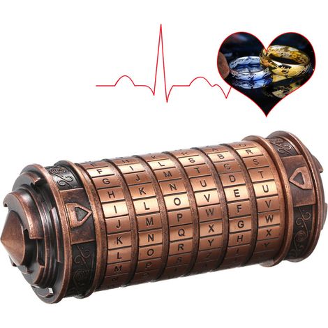 Coffrets à codes en métal Cryptex - Cadeaux de mariage - Cadeau de Saint-Valentin - Cadeau à mot de passe