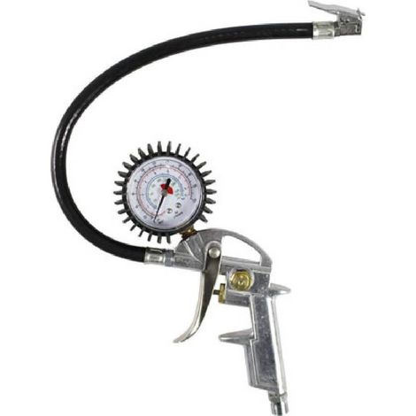 TrAdE Shop Traesio - Pistola Di Gonfiaggio Con Manometro Per Compressori Per Auto Moto Bici -
