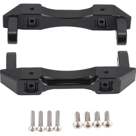 2 Pcs Supports Pare-chocs Aluminium Noir Alliage Résistant Usure pour Pare-chocs LCG 1/10 (1/5)