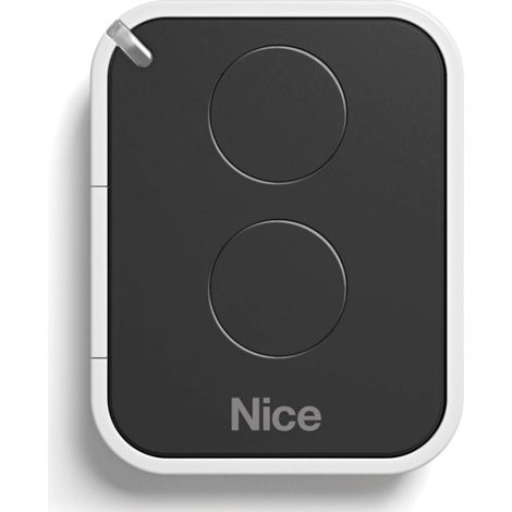 Télécommande Nice Era ON2E ON2 – Code de roulement - Transmetteur de porte et de garage – 2 canaux, Fréquence 433,92 MHz, Noir/Blanc – Compatible avec Nice Motorisation (1/3)