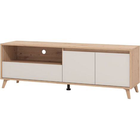 TV-Möbel Scala, eine Schublade, 2 Ablagen, 2 Türen, 157x40x53h cm Beige