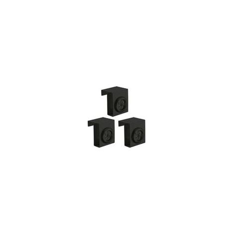 Crochets de cuisine Push Noir 3 inox pour torchons et essuie-mains crochets à accrocher sur porte ou tiroir inox durable dimensions 5 x 6 x 4 cm idéal pour un rangement optimal en cuisine (1/5)