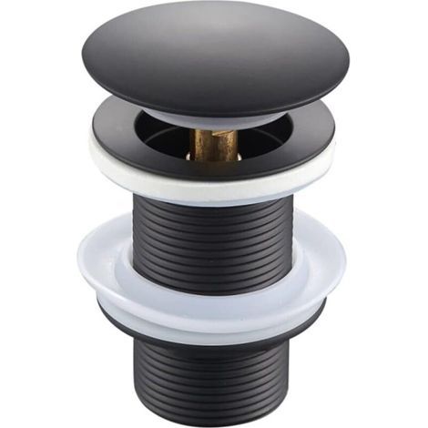 Bouchon de vidange anti-débordement, bonde de lavabo universelle noire, bouchon universel anti-débordement pour lavabos et éviers (1/4)