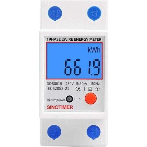 Sous compteur électrique monophasé, XU, Certifié MID, 45A max modulaire, Simple tarif, Affichage LCD. - KZQ (1/4)
