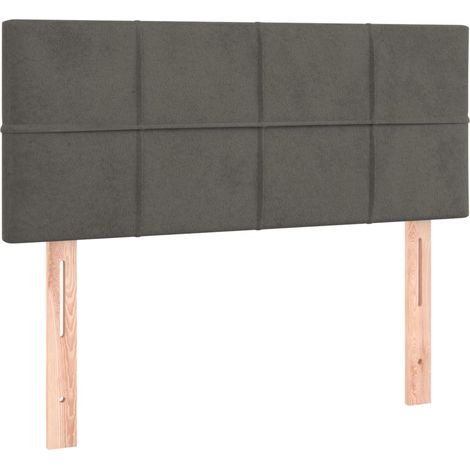 Testiera letto accessorio arredo camera da letto 80 x 5 x 78/88 cm tessuto in velluto grigio scuro TDL0203176
