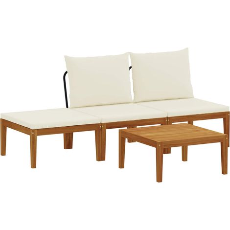 4 pz Legno massiccio di acacia e corda Naturale vidaXL (1/5)