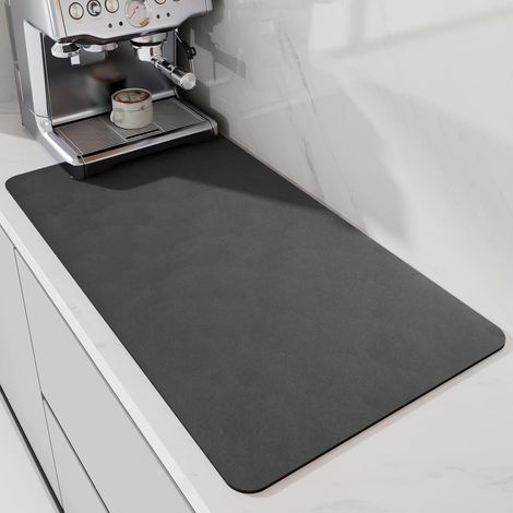 Kaffeematte 80×50 cm grau, saugfähig, für Espressomaschinen/Abtropffläche.
