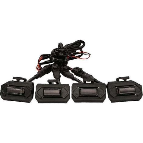 Lot de 4 feux de calandre LED extérieurs pour voiture. lumière ambre fumée. accessoires auto (1/5)
