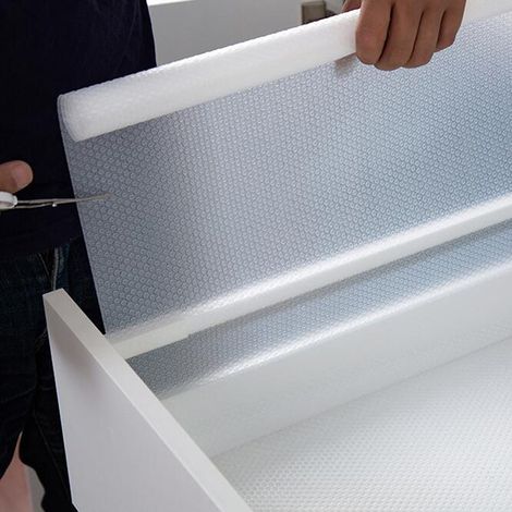 Tapis de tiroir/étagère en rouleau pour placard de cuisine, résistant à l'huile, imperméable et anti-humidité. (1/5)