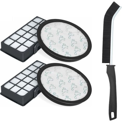 Lot de 2 Filtres HEPA pour Rowenta Silence Force Cyclonic 4AAAA RO7647EA RO7663EA RO7676EA RO7681EA (Modèle RO76xx) Aspirateurs, Filtre de Rechange Accessoires ZR903701 H246 Une brosse supplémentaire (1/4)