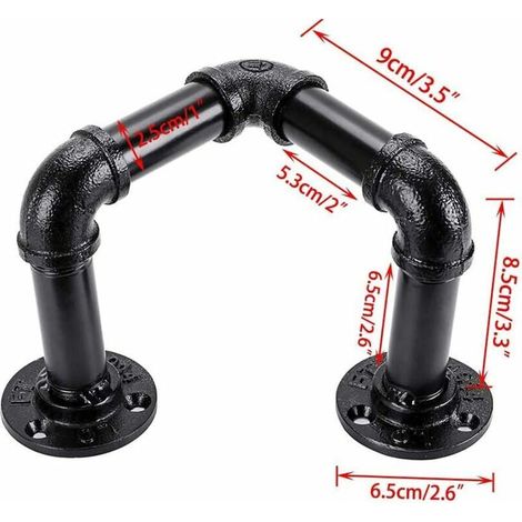 Portasciugamani vintage industriale a forma di triangolo - Portasciugamani retrò da parete, appendiabiti, accessori per il bagno, nero (1/4)