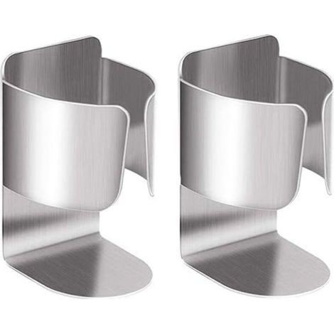 Electric Toothbrush Holder, Self-Adhesive Wall Mounted Storage Organizer Holder in 304 Stainless Steel for Electric Toothbrush, Toothpaste, Facial Cleanser (Silver, 2-Pack) (1/4)
