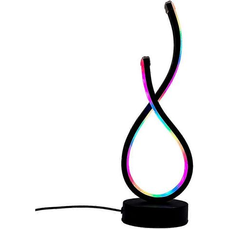 Lampe de bureau LED moderne avec alimentation USB, éclairage réglable et commande par bouton, 36 modes de couleur RGB (1/5)