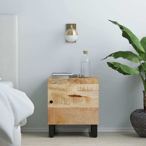 vidaXL Mesita de noche de madera maciza de mango 40x33x46 cm (1/5)
