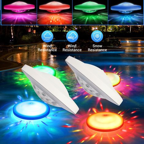 lampes de piscine flottantes pour Éclairage d'ambiance LED étanche IP68 Changement couleur RVB Lot de 2 (1/5)