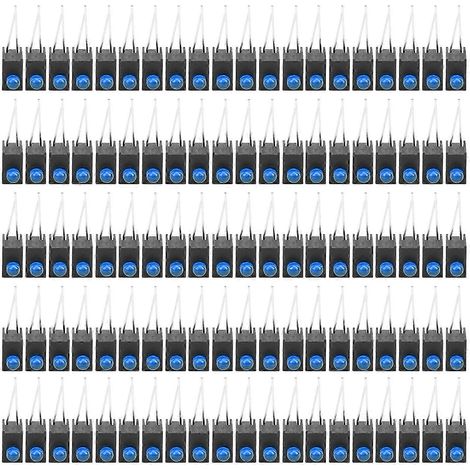 100 Pcs Diode Lumineuse 3mm avec Support Fixation Trou Simple, Éclairage Industriel Accessoires, Bleu (1/4)