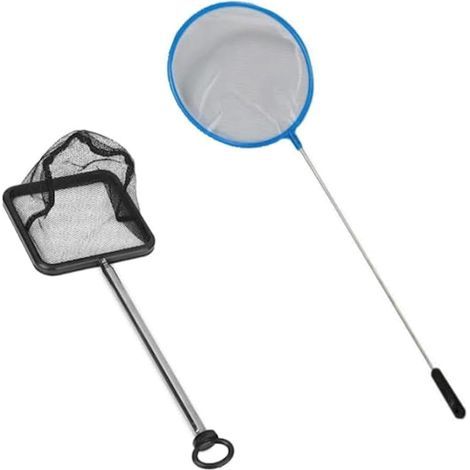 2-teiliges Netzset, weiches Nylongewebe, Teleskopgriff aus Stahl, Wandhalterung aus Kunststoff, für Aquarium und Garnelen (1/5)