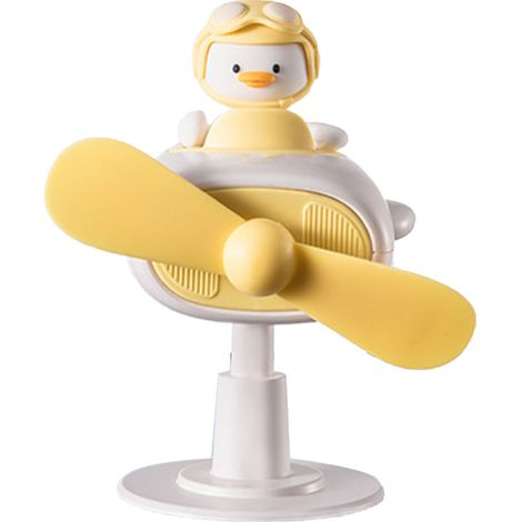 Ventilateur à pince portable, petit ventilateur filaire avec pince robuste, mini ventilateur de table, ventilateur de bureau personnel en forme de canard, jaune (1/5)