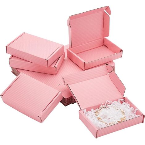 30 Pack Cardboard Postal Boxes Gift Boxes Small Shipping Box Kraft Corrugated Cardboard Postal Boxes for Packaging Postal Pink Christmas 13x8x3cm (1/5)