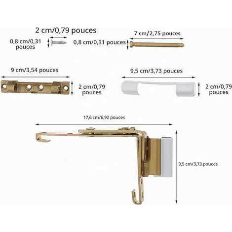 CharnièRe FenêTre Acier Au Carbone Doré Pvc Gauche Droite Kit De RéParation Diy Avec Vis FenêTres À Battant Salle De Bain Cuisine Balcon (1/2)