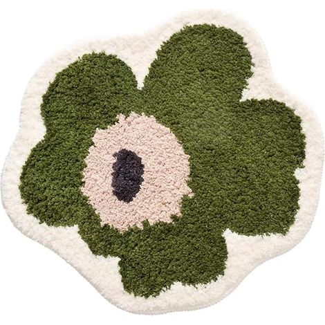 Tapis de bain moelleux, tapis de salle de bain vintage à fleurs vertes, surface douce comme une couverture en microfibre, antidérapant, lavable en machine, décoration pour chambre, salon et salle de b