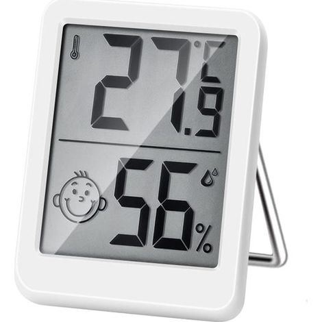 Thermomètre Hygromètre Intérieur Digital à Haute Précision, Moniteur de Température et Humidimètre, Thermo Hygromètre Indicateur du Niveau de Confort