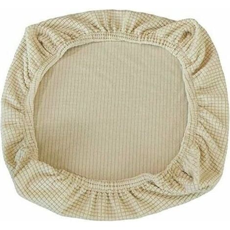2 fundas elásticas de licra para silla, lavables, para oficina, comedor, bar y decoración de bodas (beige) (1/5)