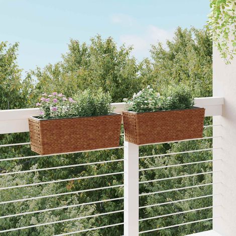 vidaXL Planters 2 pcs Water Hyacinth Brown (1/5)