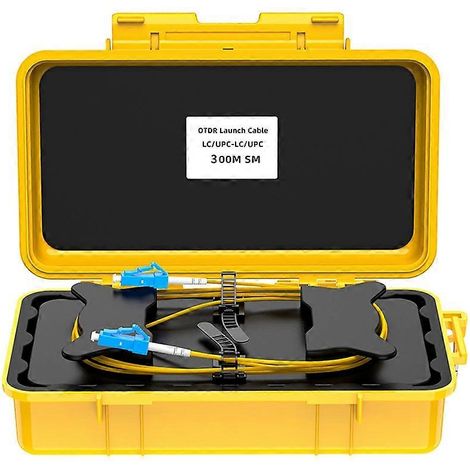 Boîtier de lancement OTDR à fibre optique 300 m, anneau de fibre optique, boîtier de transmission OTDR, éliminateur de zone morte LC/UPC-LC/UPC (1/5)