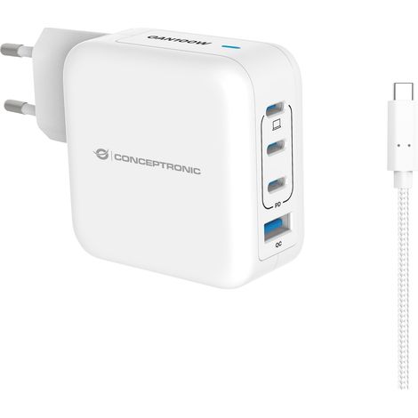 Conceptronic ALTHEA18W Ladegerät für Mobilgeräte Universal Weiß AC Schnellladung Drinnen