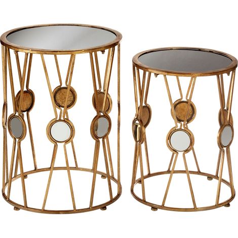 Interiors By Premier Elegant Set Of 2 Cross Design Rounded Tables, Versatile Side Tables By Couch For Indoor, Sleek Lounge Table (1/4)