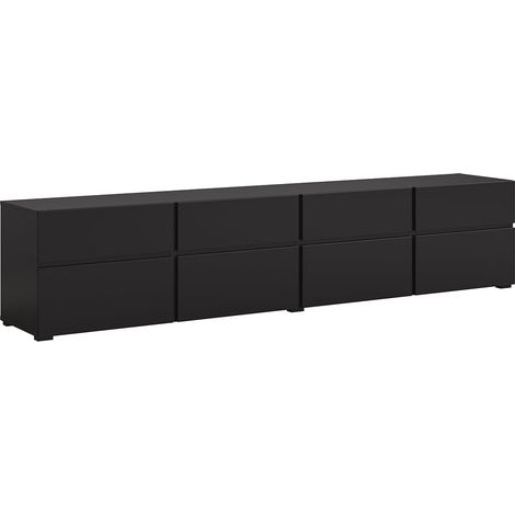 Meuble TV 4 portes 225 cm Lilia Noir (1/5)