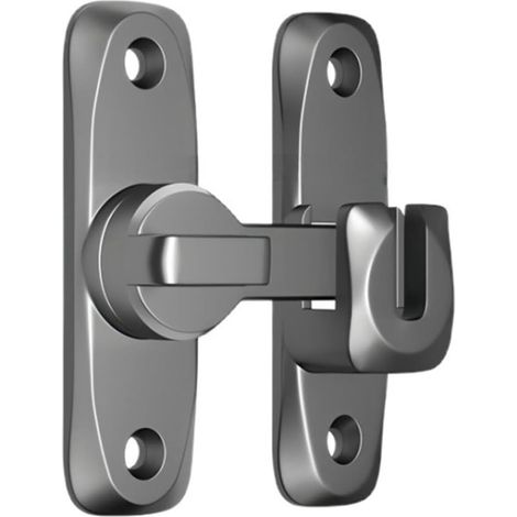 Loquet rabattable - Verrou de sécurité - Verrou rabattable avec trou pour cadenas - (gris)