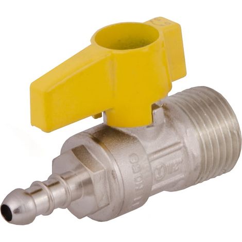 IDMAR 1/2" x DN10 Kugelhahn für Gas, Außengewinde, mit Schlauchanschluss KG015091.8076