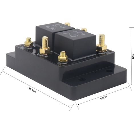 Lot de 2 modules relais inverseur 12V 80A – Protection des circuits de camping‑car et bateau – Commande de vérins, stores ou pompes avec inversion de polarité (1/5)