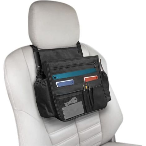 Organiseur de siège arrière de voiture, sac de rangement à suspendre pour siège passager, organisateur de siège avant de voiture pour bureau, enfants, organiseur de cabine de camion avec poche (1/5)
