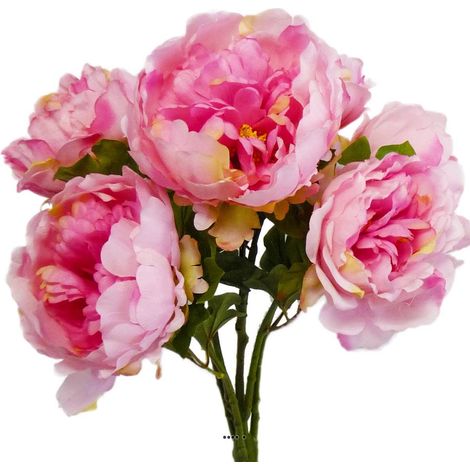 Bouquet de Pivoines artificielles 7 têtes Hauteur 55 cm Rose - couleur: Rose