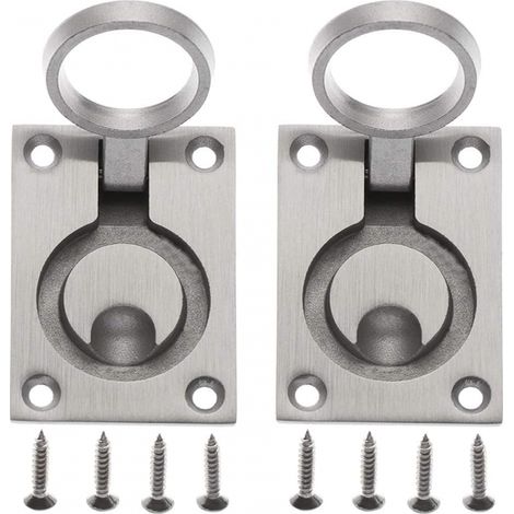 2 Poignées Trappe Marine Acier Inox avec 8 Vis (1/5)