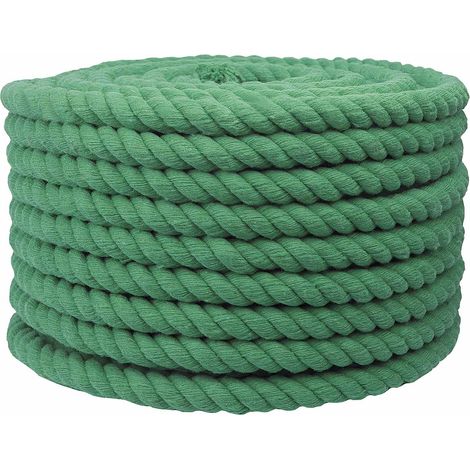 Corde en coton 20 mm 50 m Vert 100% Coton vidaXL