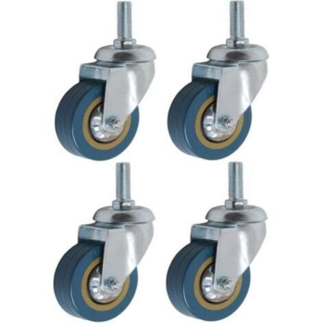 Set of 4 360° Furniture Casters 75mm M10 Heavy Duty Swivel Caster (1/5)